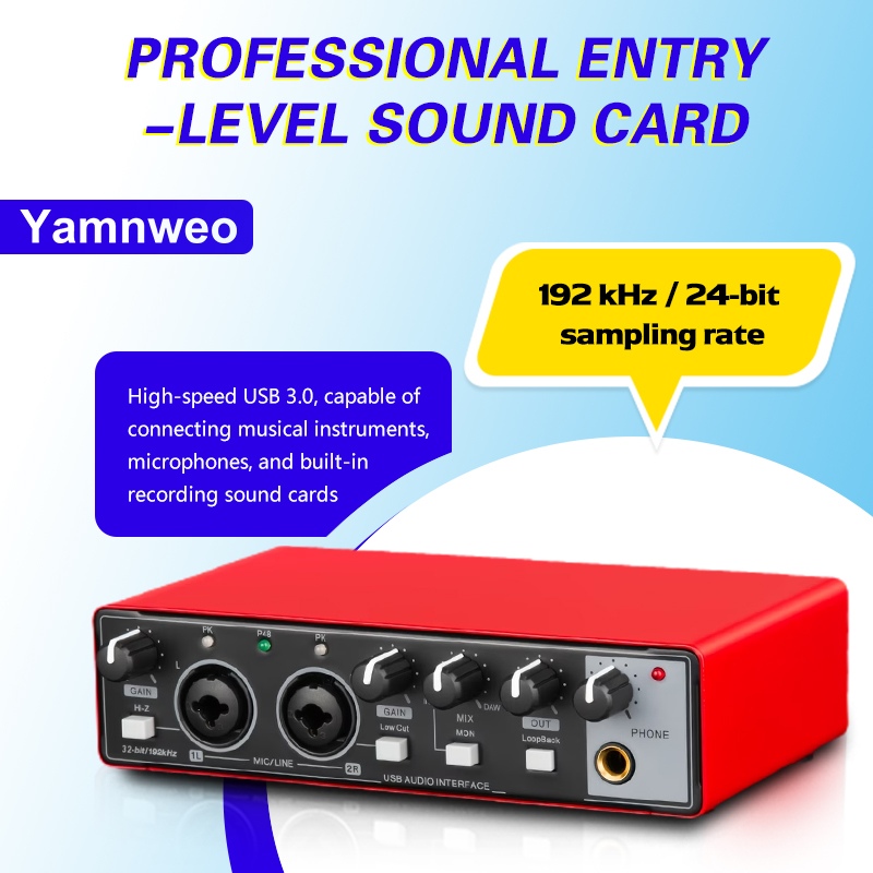 Audio Music Production - YAMNWEO MD21 Red USB Audio Interface