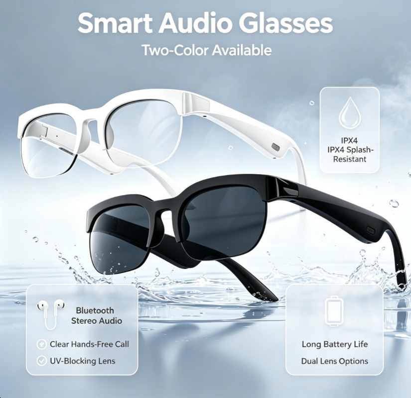 Audio Music Videos - 2 Colors Smart Audio Glasses Bluetooth