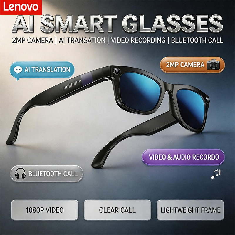 Lenovo AI Bluetooth Smart Glas - Audio Music Videos recension och pris