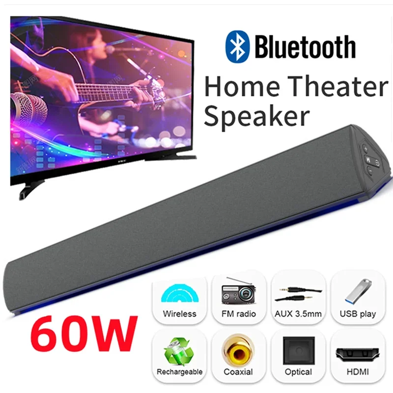 60W Wireless TV PC Soundbar Bl - Audio Music System For Home recension och pris