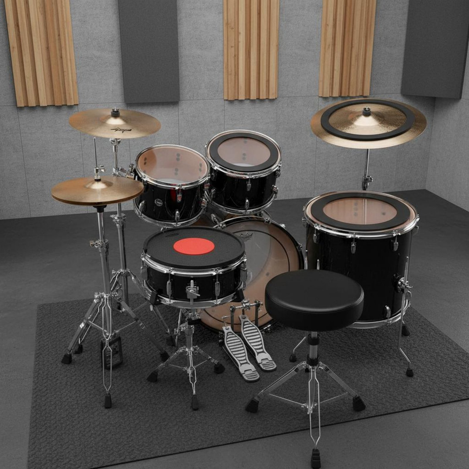Rubber Drum and Cymbal Mutes N - Drum Practice Pad recension och pris