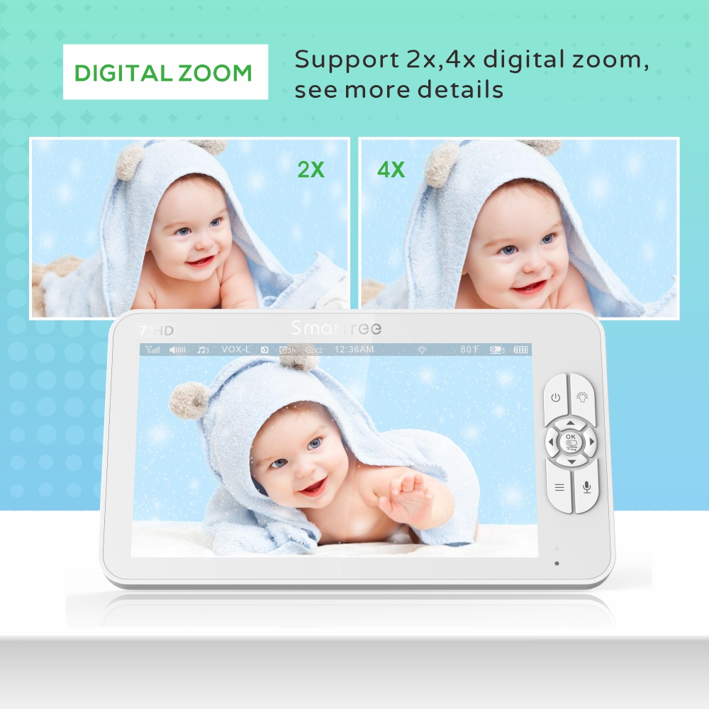 7.0 Inch HD Video Baby Monitor - Audio Music Videos recension och pris
