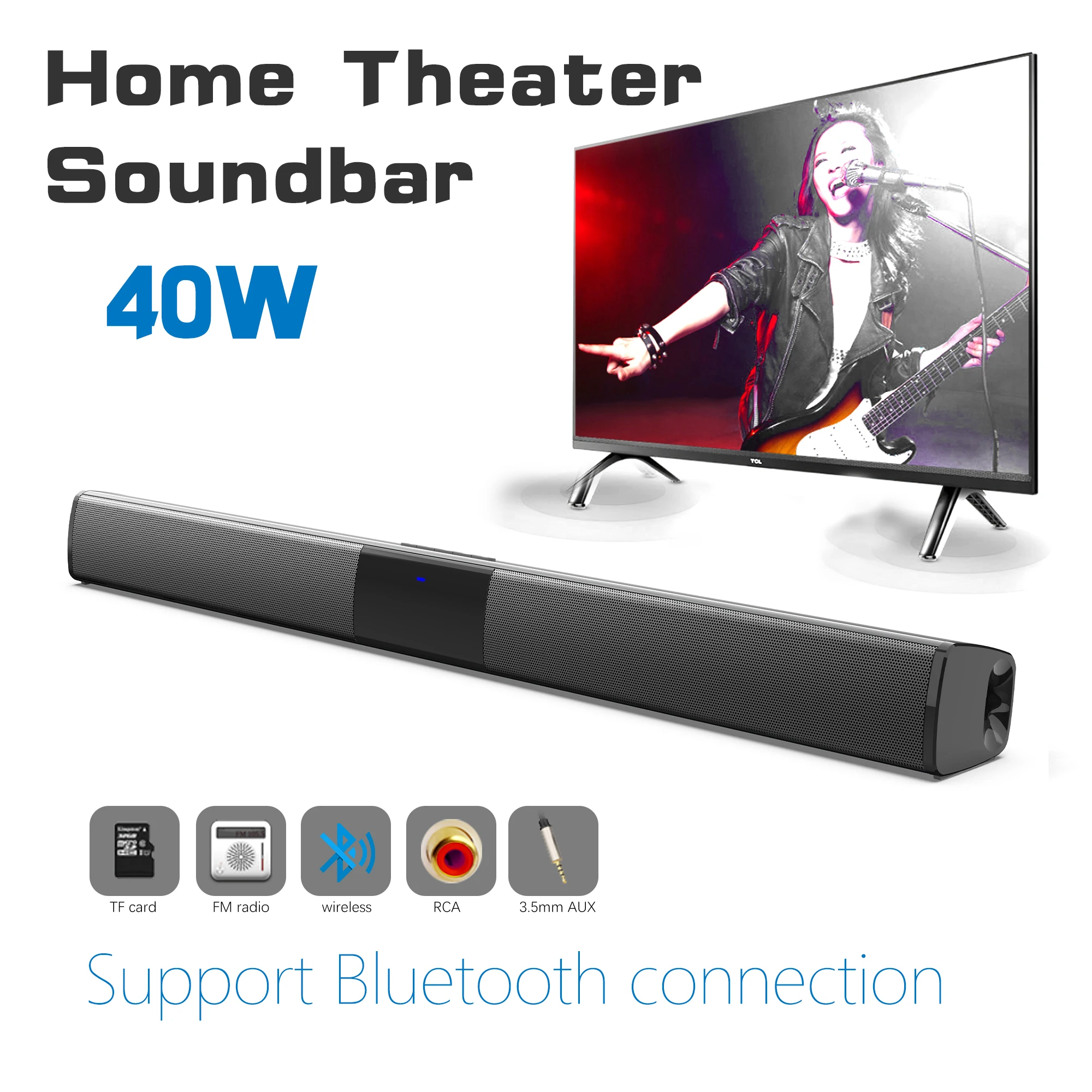 40W High Power Soundbar for TV - Audio Music Generator recension och pris