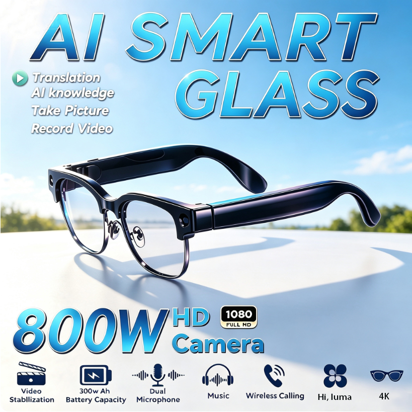 800W HD Pixel Smart Glasses Me - Audio Music Videos recension och pris