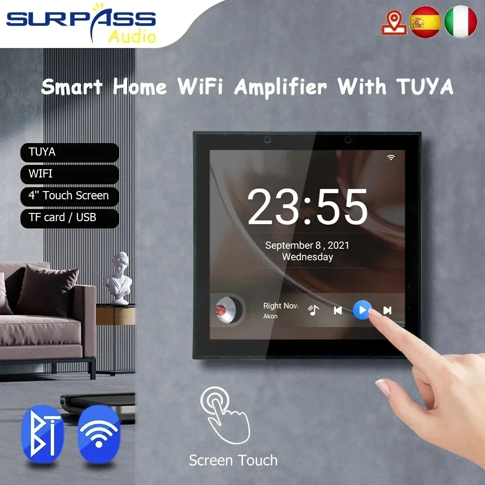 4inch Smart TUYA WiFi Wall Amp - Audio Music System For Home recension och pris